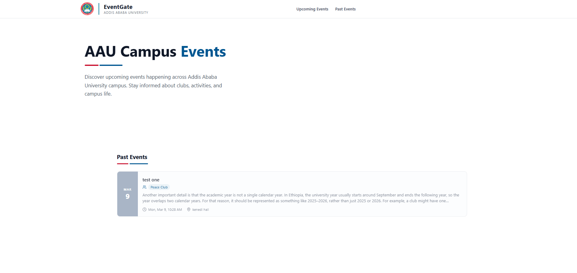 AAU EventGate event management system