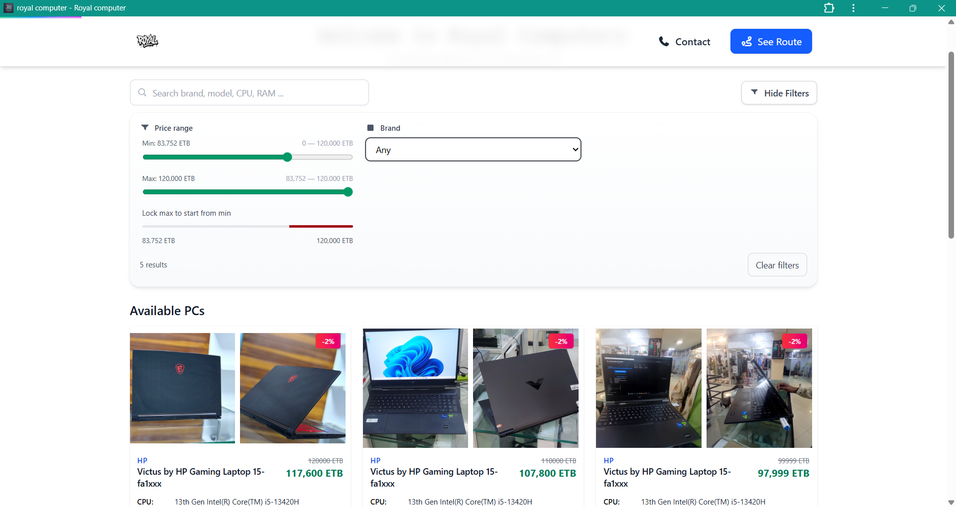 PC marketplace storefront