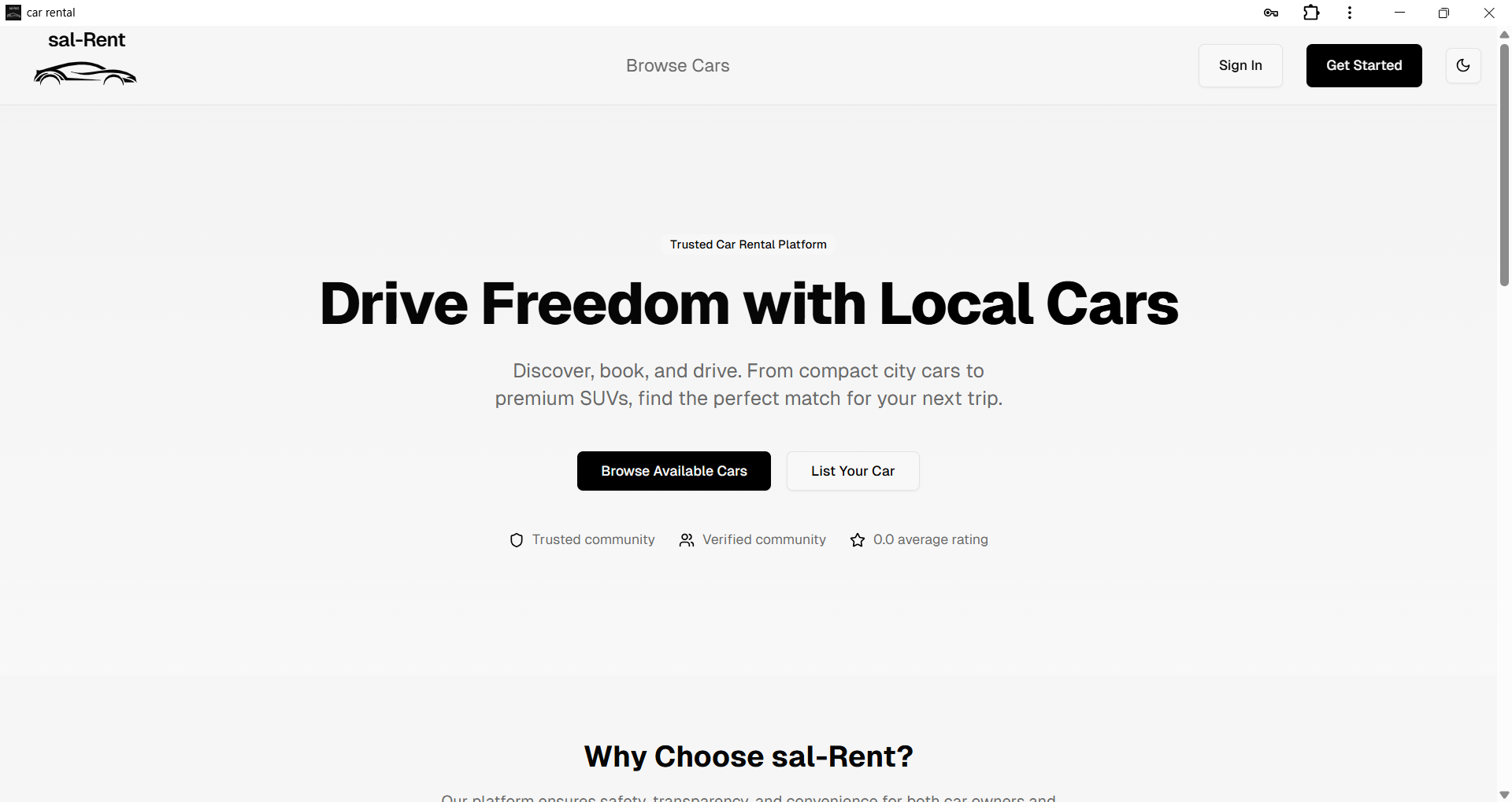 sal-Rent car rental platform