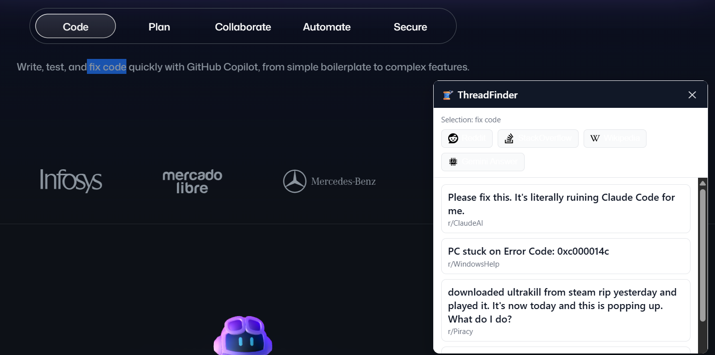 Select-Search Chrome extension